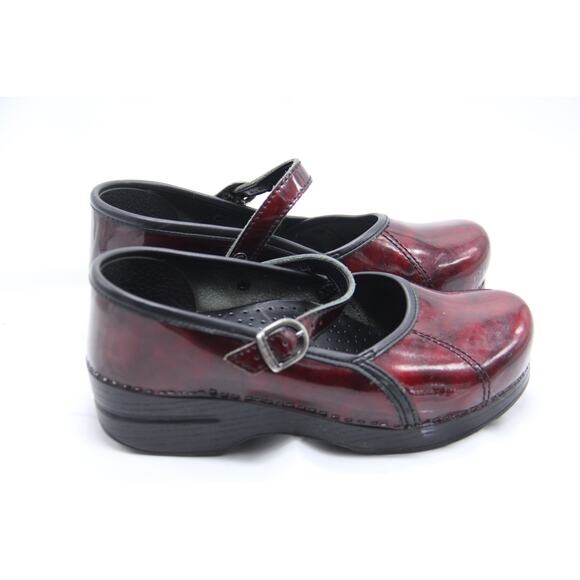 Dansko Marcelle Clogs Shoes Womens EU37 US 7 Mary Jane Burgundy Nursing Slip On - Picture 1 of 10